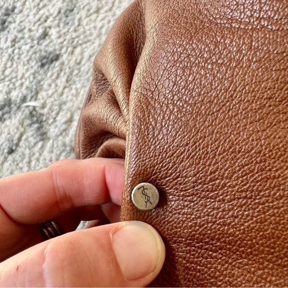 YSL Yves Saint Laurent Mamounia Sac Brown Leather Shoulder Pleated Hobo Bag - Picture 10 of 17